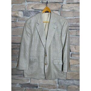 Samuelson 100% Italian Cashmere Plaid Suit Coat Ing Loro Piana C Italy Sz 46/48